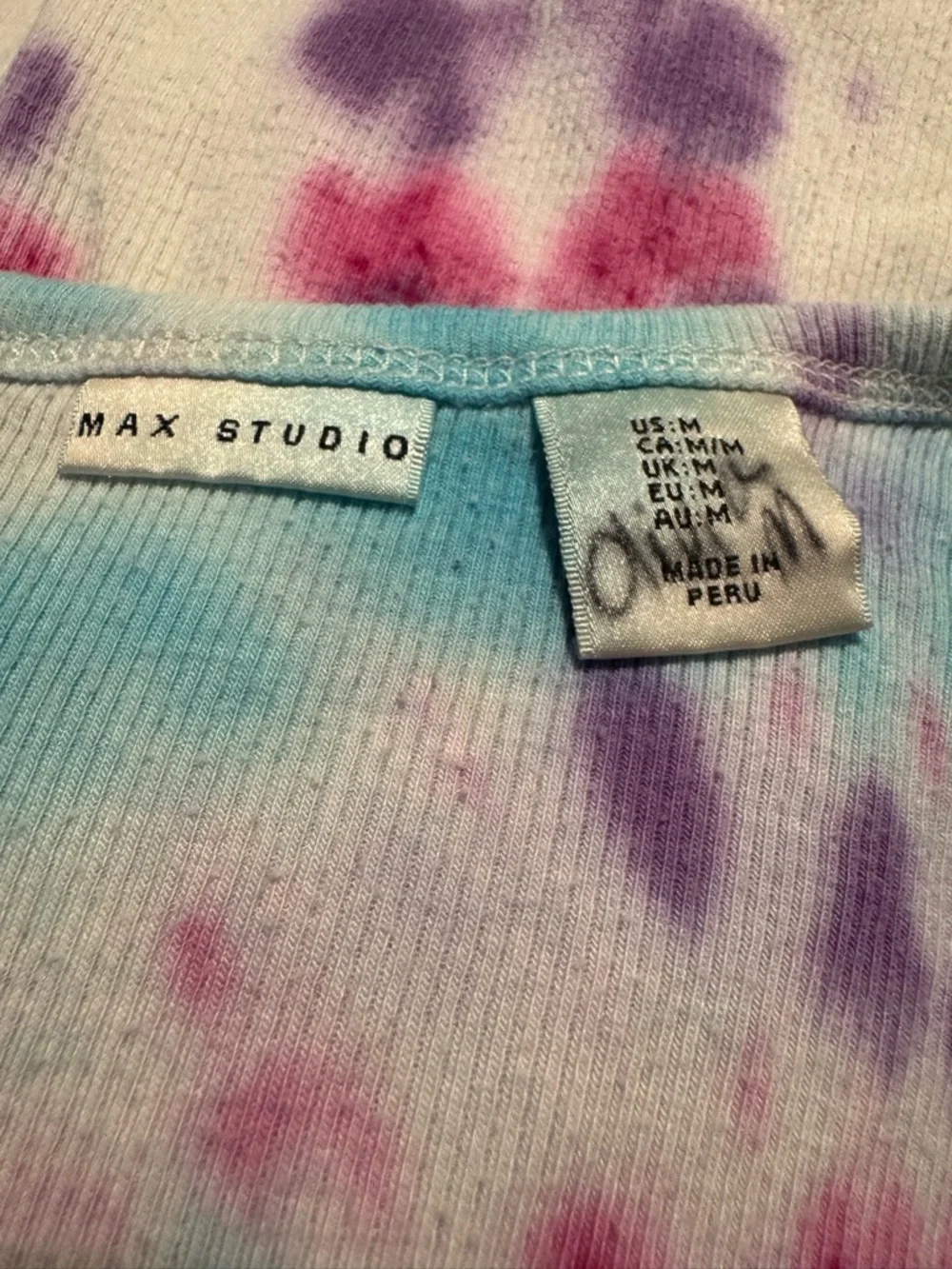 Max Studio Tie-Dye Ribbed Tank Top - Picture 3 of 3